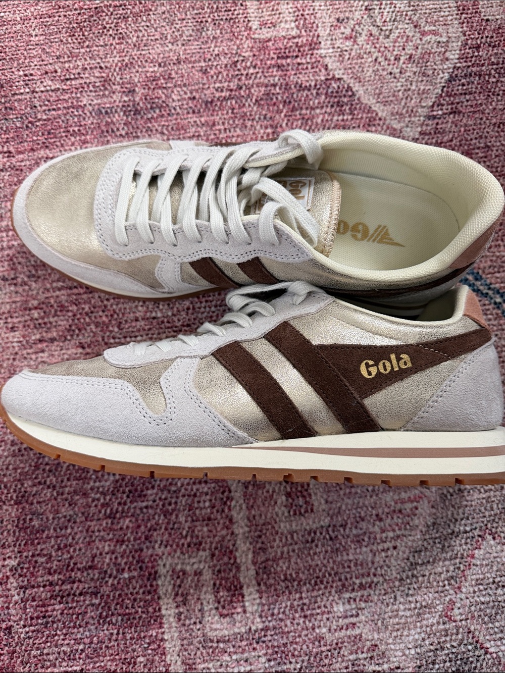 Gola Women’s White & Brown Retro Runner Sneakers